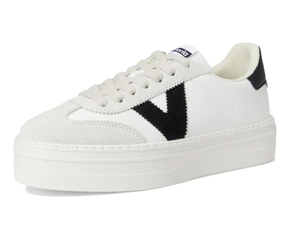 NEW VICTORIA women's barcelona ciclista sneakers in white & black